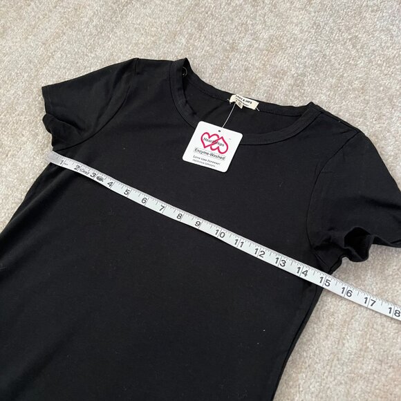 NWT Heart & Hips Black Cotton Short Sleeve Mini Dress M - Picture 6 of 9